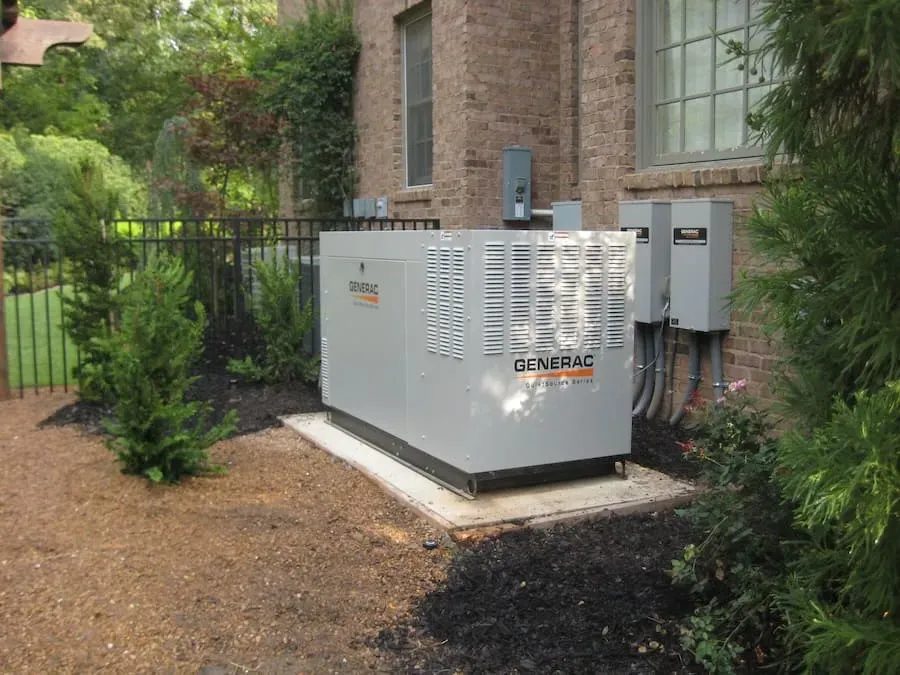 Backup generator installed on a property in the Atlanta area